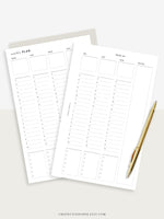 W111 | Weekly Schedule Planner Printable Inserts Template