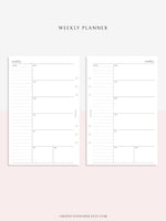 W107 | Week on a Page, Weekly Planner Printable Inserts, Monday Start