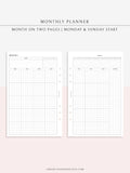 M106_G | Monthly Planner with 31 Days Habit Tracker Printable Inserts