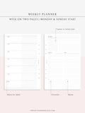 W110 | Week on 2 Pages, Weekly Planner & Tracker & Checklist