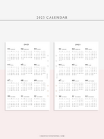 Y104_2023 | 2023 Calendar Planner Inserts Printable