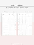 W112 | To-do List Type Weekly Schedule Planner Printable Inserts