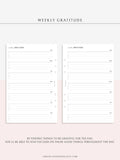 W103 | Minimal Weekly Gratitude Journal Printable Template Inserts