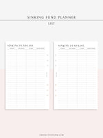 T124 | Sinking Fund Categories, Lists, Tracker Template