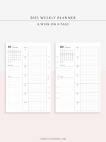 W108_01G_WO1P_2023 | 2023 Dated Weekly Planner Inserts Printable Template