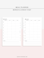 N121-4 | Meal Prep Plan Template, Groceries Shopping List