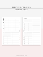 W117_2023 | 2023 Dated Weekly Planner, 24-hour Time Scheduler, WO4P