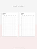 W106 | Weekly Schedule Planner Inserts, Time Table Template Printable
