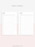 W106 | Weekly Schedule Planner Inserts, Time Table Template Printable