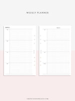 W104 | Week on 2 Pages, Weekly Planner Printable Inserts Template