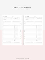 D108 | Daily Study Planner Inserts Printable Template