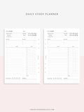 D108 | Daily Study Planner Inserts Printable Template