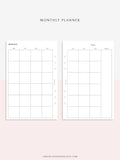 M101 | Basic Monthly Planner Printable Inserts for Minimalist