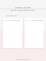 D112_DO1P | Daily Journal Diary Printable Pages, Line Dot Grid Notes
