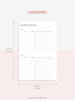 N121-6 | Vitamins & Supplements Tracker, Medication Log Template