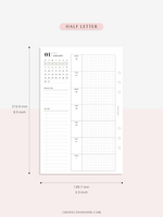W108_01G_WO1P_2023 | 2023 Dated Weekly Planner Inserts Printable Template