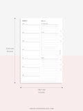 W101 | Week on a Page, Weekly Planner Printable Inserts Template