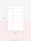 W107 | Week on a Page, Weekly Planner Printable Inserts, Monday Start