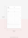 D107 | Printable Daily Schedule Planner Inserts Template