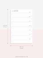 W103 | Minimal Weekly Gratitude Journal Printable Template Inserts