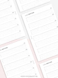 W103 | Minimal Weekly Gratitude Journal Printable Template Inserts