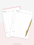 N121-4 | Meal Prep Plan Template, Groceries Shopping List