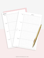 W104 | Week on 2 Pages, Weekly Planner Printable Inserts Template