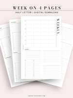 W117 | WO4P, Weekly 24-hour Schedule, To-do List Planner Template