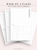 W117 | WO4P, Weekly 24-hour Schedule, To-do List Planner Template