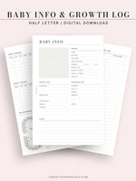 N112 | Baby Info & Growth Log & Vaccination Records Template