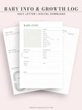 N112 | Baby Info & Growth Log & Vaccination Records Template