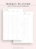 W111 | Weekly Schedule Planner Printable Inserts Template