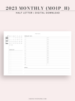 M113_H_2023 | 2023 Monthly Planner Printable (MO1P_Horizontal)