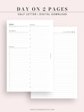 D109 | Daily Schedule Planner & Journal Printable Template, DO2P