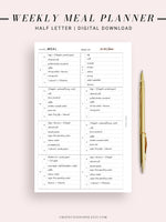 T108 | Weekly Meal Planner & Grocery Shopping List