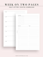 W110 | Week on 2 Pages, Weekly Planner & Tracker & Checklist