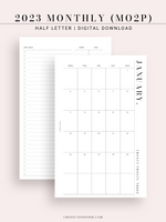 M114_2023 | 2023 Monthly Planner Printable Template (MO2P)