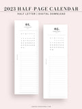 M118_2023 | 2023 Half-Page Calendar, Monthly Task list, Important Events Tracker