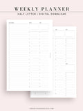 W112 | To-do List Type Weekly Schedule Planner Printable Inserts