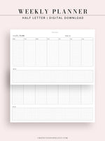 W102_H_2 | Horizontal Weekly Planner Printable