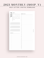 M113_V_2023 | 2023 Monthly Planner Printable (MO1P_Vertical)