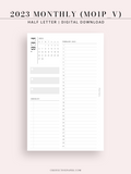 M113_V_2023 | 2023 Monthly Planner Printable (MO1P_Vertical)