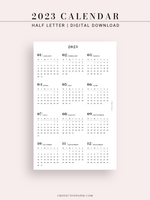 Y104_2023 | 2023 Calendar Planner Inserts Printable