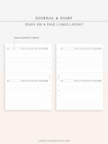 D112_2DO1P | Daily Journal Diary Printable Pages, Line Dot Grid Notes