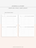 D112_2DO1P | Daily Journal Diary Printable Pages, Line Dot Grid Notes