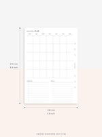 M112 | Month on a Page, Monthly Planner Printable Inserts