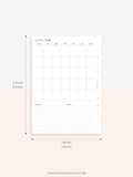 M112 | Month on a Page, Monthly Planner Printable Inserts