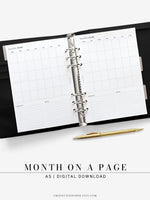 M112 | Month on a Page, Monthly Planner Printable Inserts