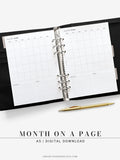 M112 | Month on a Page, Monthly Planner Printable Inserts