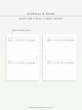 D112_2DO1P | Daily Journal Diary Printable Pages, Line Dot Grid Notes